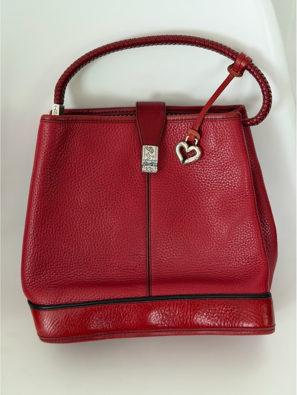 Brighton red leather handbag